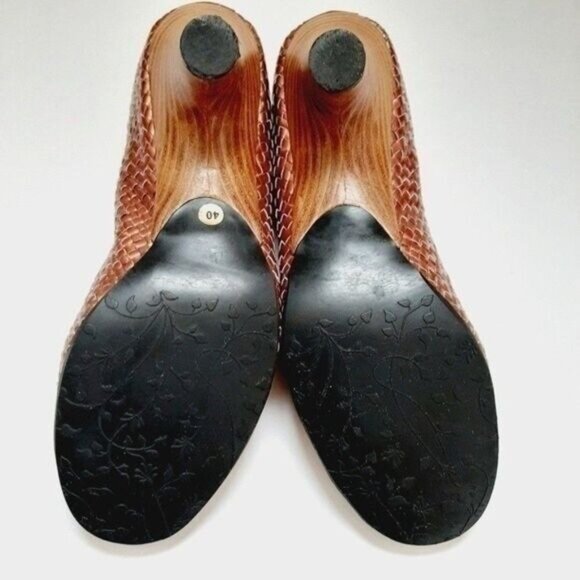 HESTER VAN EEGHEN Metallic Pink Woven Leather Heels Sz 8.5 - Picture 11 of 12